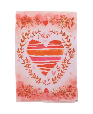 Northlight Watercolor Heart Valentine's Day Outdoor Garden Flag 12.5" x 18"