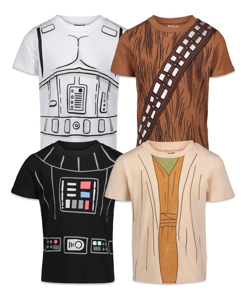 Starwars Toddler Boys Star Wars Chewbacca Stormtrooper Darth Vader 4 Pack T-Shirts