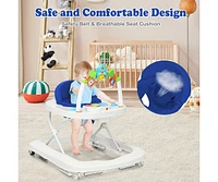 2-in-1 Foldable Baby Walker with Adjustable Heights