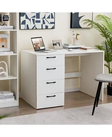 43.5 Inch Computer Desk with 4 Large Drawers-White