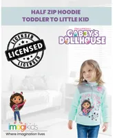 DreamWorks Gabby's Dollhouse Kitty Fairy Cakey Cat Gabby Girls Fleece Half Zip Hoodie Toddler |Child