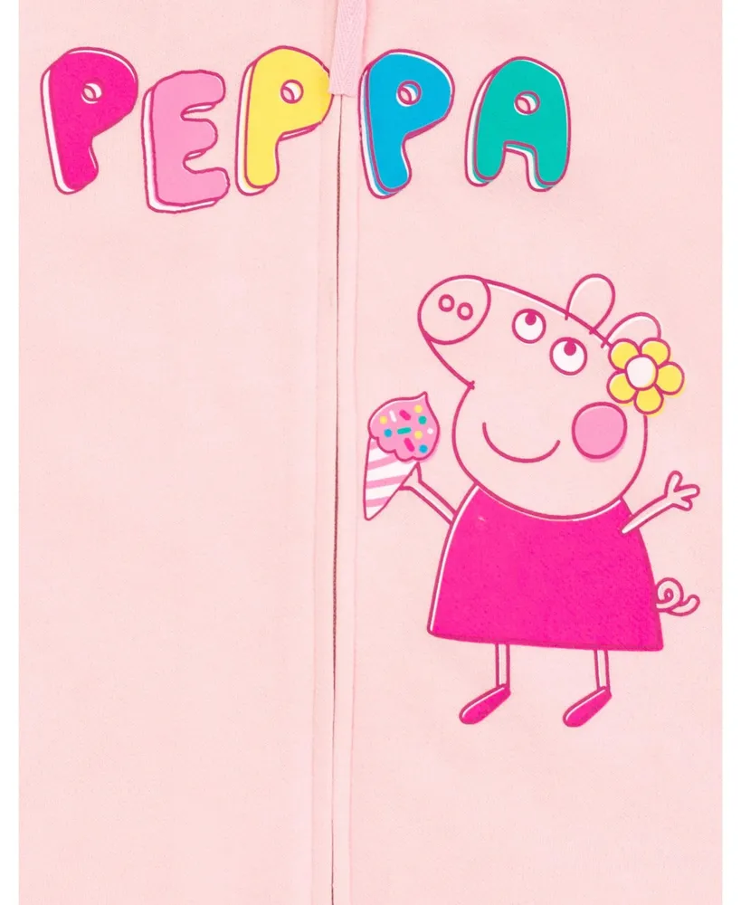 Peppa Pig Girls Fleece Zip Up Hoodie Toddler |Child