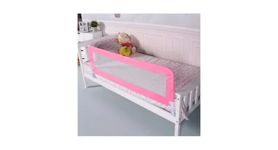 59 Inch Breathable Baby Children Toddlers Bed Rail-Pink