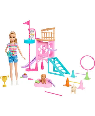 Barbie and Stacie to the Rescue Puppy Playground Play Set with Doll, 3 Pet Dog Figures, and Accessories