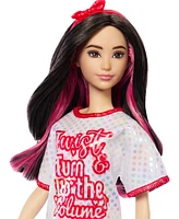 Barbie Fashionistas Doll 214, Black Wavy Hair with Twist 'N' Turn Dress and Accessories, 65th Anniversary