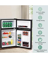 3.2 cu ft. Compact Stainless Steel Refrigerator