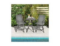 2 Pieces Patio Swivel Bar Chair Set with 4D Air Fiber Cushion