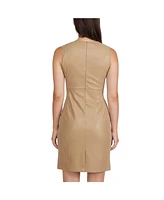 Ellen Tracy Women's Sleeveless Faux Leather Dress