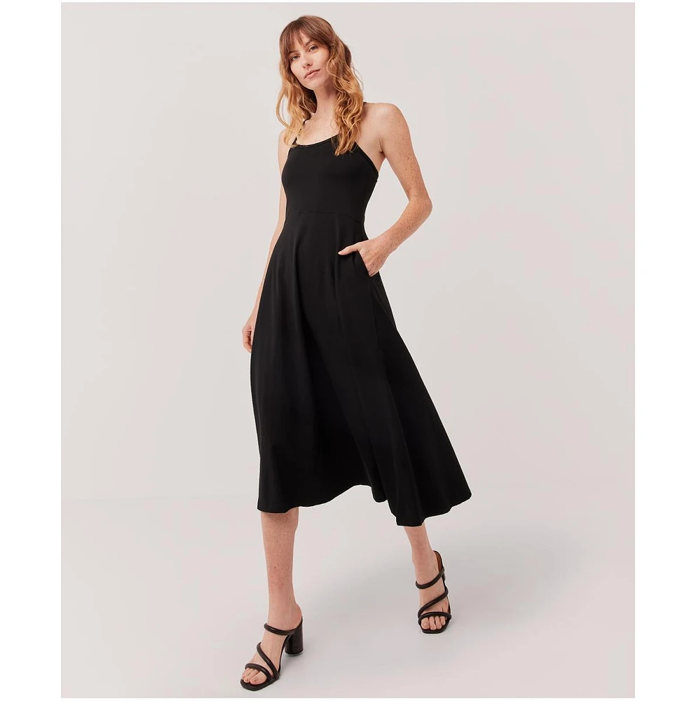 Pact Women's Organic Cotton Fit & Flare Midi Dress