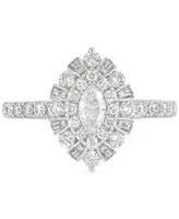 Diamond Marquise Halo Engagement Ring (1 ct. t.w.) in 14k White Gold