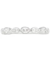 Diamond Oval & Pear Bezel Band (1/2 ct. t.w.) in 14k White Gold