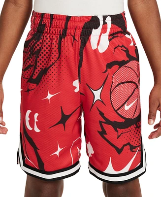 Nike Big Boys Dri-fit Dna Classic-Fit Printed Mesh Basketball Shorts