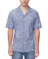 Buffalo David Bitton Men's Sirvan Relaxed Fit Short Sleeve Button-Front Printed Camp Shirt