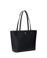 Lauren Ralph Crosshatch Leather Medium Karly Shopper Tote