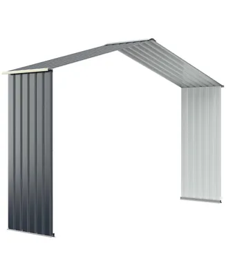 Outdoor Storage Shed Extension Kit for 11.2 Feet Shed-Grey