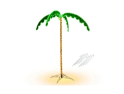 7 Feet Led Pre-lit Palm Tree Decor with Light Rope - Green