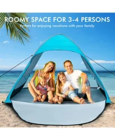 Automatic Pop-up Beach Tent with Carrying Bag-Blue