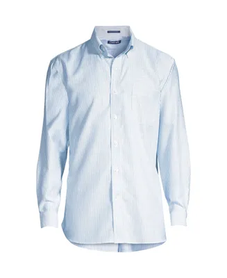 Lands' End Men's Big & Tall Traditional Fit Pattern No Iron Supima Oxford Dress Shirt
