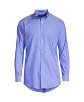 Lands' End Men's Big & Tall Traditional Fit Solid No Iron Supima Pinpoint Buttondown Collar Dress Shirt