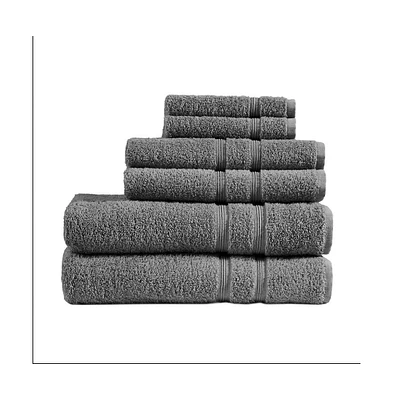 Home Outfitters 100% Turkish Cotton 6pcs Bath Towel Set , Absorbent, Bathroom Spa Towel, Casual