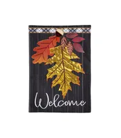 Welcome Autumn Leaves Garden Linen Flag