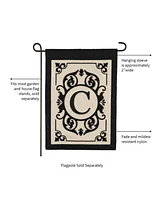 Evergreen Flag Cambridge Chic Letter C Monogram Applique Garden Flag - 12.5" Wide x 18" High