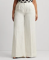 Lauren Ralph Lauren Plus Size Striped Wide-Leg Pants