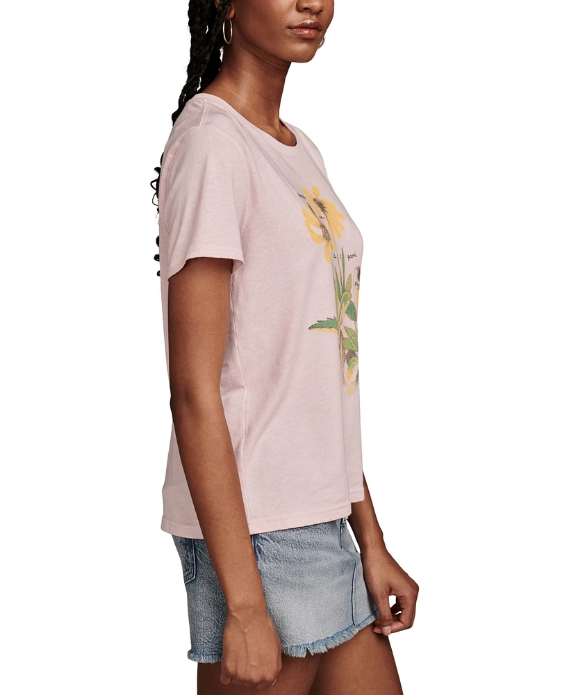 Lucky Brand Women's Change Is Good Floral-Graphic T-Shirt