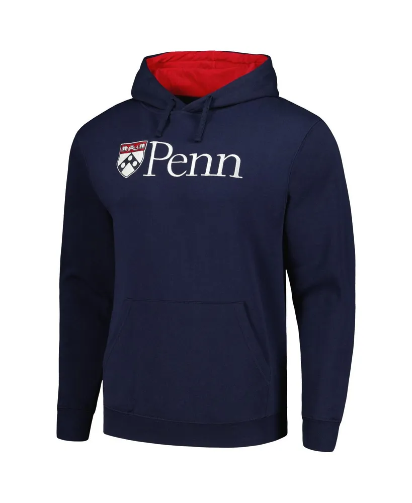 Men's Colosseum Navy Pennsylvania Quakers Arch and Logo Pullover Hoodie