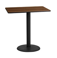 24"X42" Rectangular Laminate Bar Table With 24" Round Base