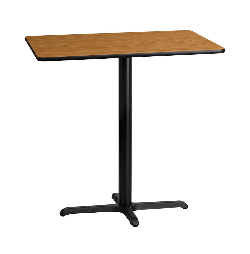 24"X42" Rectangular Laminate Bar Table With 23.5"X29.5" Base