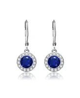 Elegant Halo Drop Dangle Leaver back Earrings