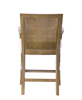 Madison Park Diedra 23" Solid Wood Cane Back Counter Stool