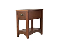 Contemporary Chair Side End Table Compact with Drawer Nightstand