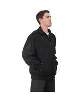 Men's Black Poly Brown Embroidery Patches Performance Track Jacket