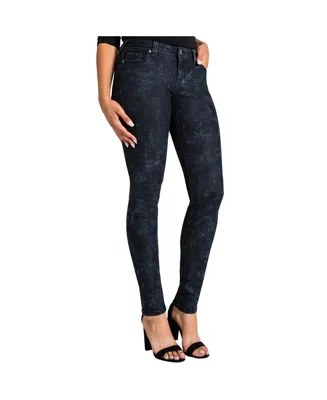 Women's Curvy Fit Stretch Denim Dark Wash Mid-Rise Skinny Jeans