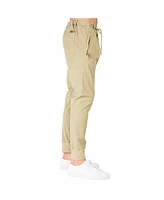 Men's Premium Stretch Twill Jogger Pant Drop Crotch Zipper Pockets