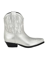 Guess Women's Ginette Low Ankle Western Cowboy Booties