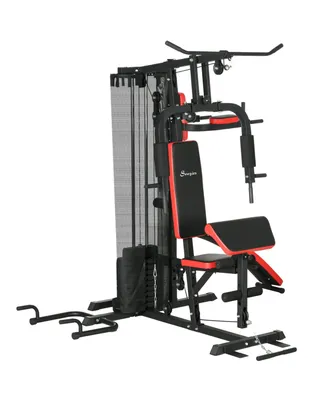 Soozier Multi Home Gym Equipment, Workout Station with 143lbs Weight Stack