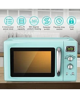 0.9 Cu.ft Retro Countertop Compact Microwave Oven