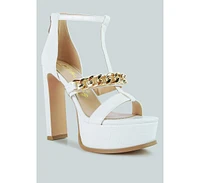 Women's Bonita Metal Chain Zip Up Sandals