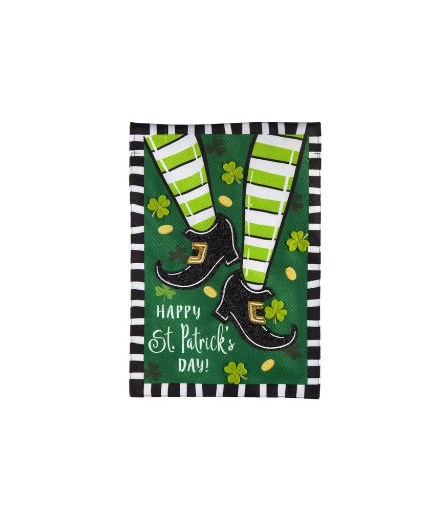 Evergreen Dancing St. Patrick's Day Garden Burlap Flag 12.5 x 18 Inches Indoor Outdoor Decor