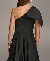 Donna Karan Women's One-Shoulder Bow Gown