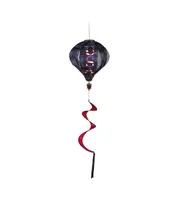 God Bless the Usa Solar Lit Burlap Balloon Spinner