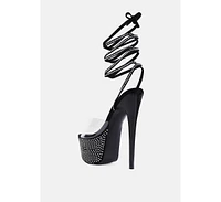 Sugar Mom Strappy Diamante Platform High Heels