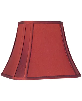 Crimson Red Cut-Corner Medium Lamp Shade 8" Wide and 6" Deep at Top x 14" Wide and 11" Deep at Bottom x 11" High (Spider) Replacement with Harp and Fi