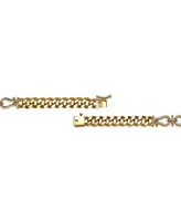 14k Yellow Gold Plated with Cubic Zirconia Love Knot Miami Cuban/Curb Chain Bracelet