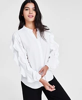 Bar Iii Women's Ruffled Blouse, Created for Macy's