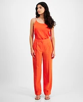 Bar Iii Women's High Rise Pleated Wide-Leg Pants, Created for Macy's