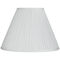 White Mushroom Pleated Medium Empire Lamp Shade 7" Top x 16" Bottom x 12" Slant x 11.25" High (Spider) Replacement with Harp and Finial